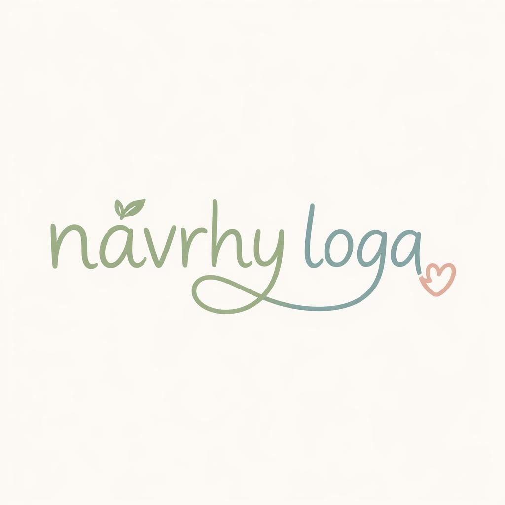 Wordmark logo pro zdravotní a wellness značku, ručně kreslené písmo v pastelových tónech na neutrálním pozadí.