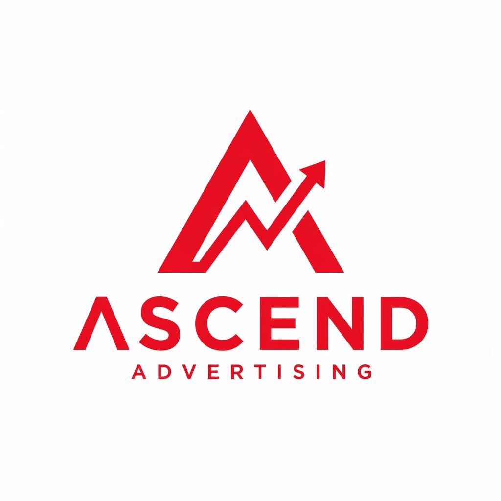 Centered fintech wordmark logo with geometric icon in bold red and white on a neutral square background.