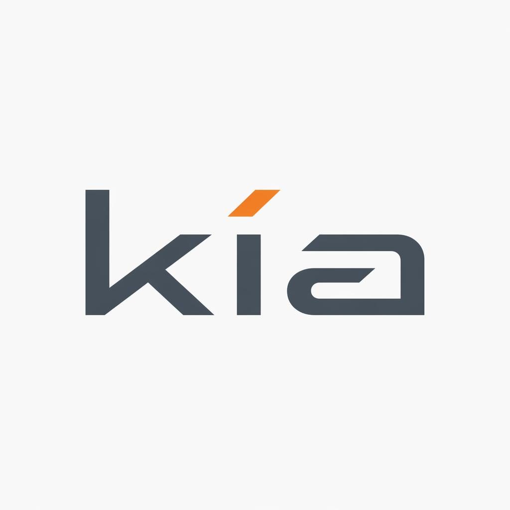 Centered modern minimalist luxury wordmark logo concept in industrial gray and orange on a neutral background