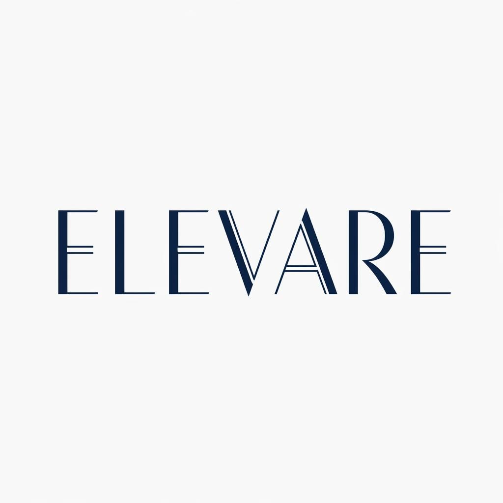Centered navy and white art deco wordmark logo concept for a non-profit on a neutral background, clean vector style.