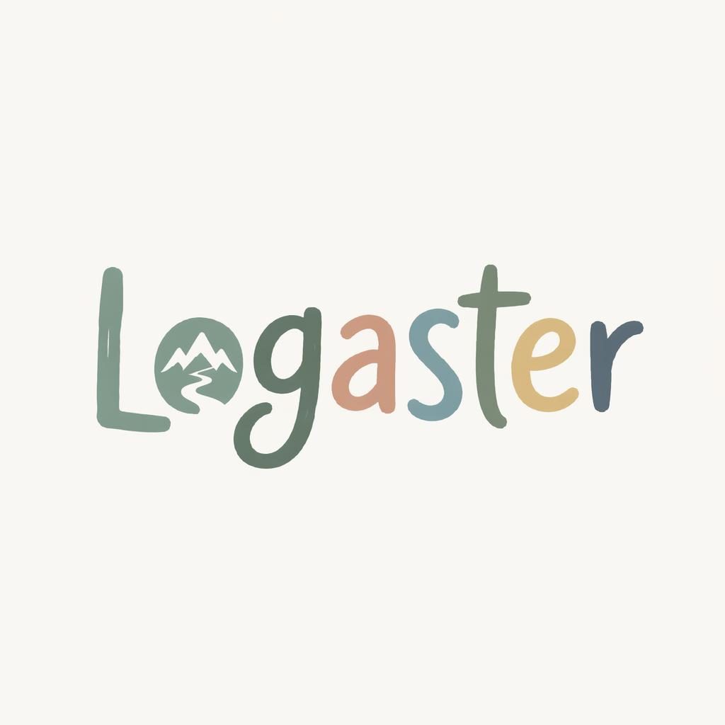 Logo wordmark centrado con tipografía orgánica dibujada a mano, paleta pastel suave y fondo neutro cuadrado.