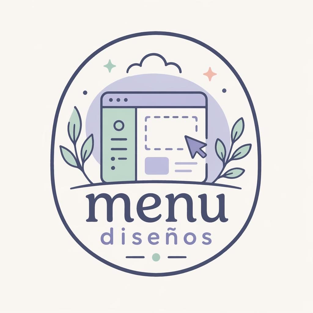 Concepto de logo tipo emblema para menu diseños, estilo orgánico dibujado a mano, paleta pastel y fondo neutro.