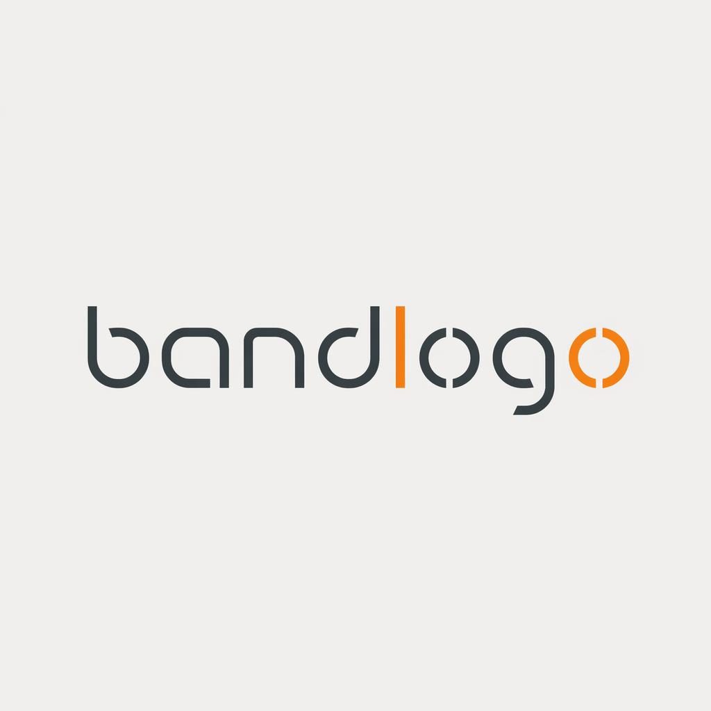 Zentriertes Wortlogo in moderner minimalistischer Typografie, Grau-Orange auf neutralem Hintergrund im Vektorlook.