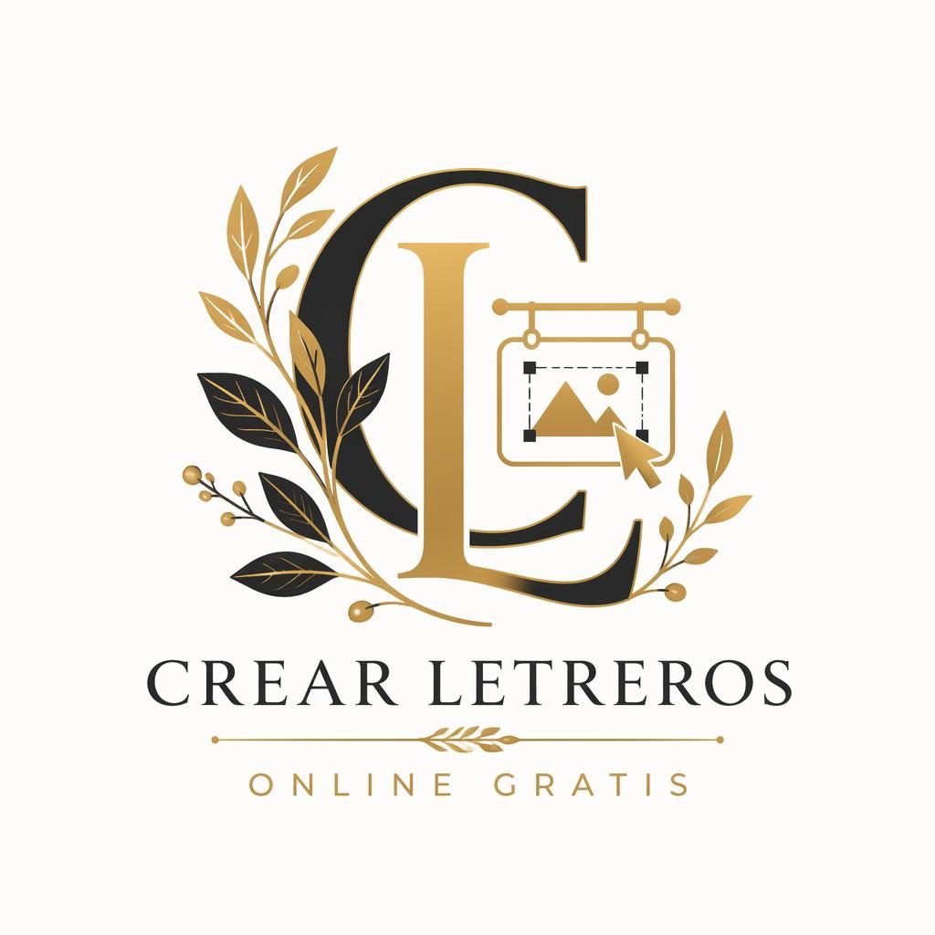 Logo lettermark vectorial en negro y dorado con detalles botánicos ilustrados, centrado sobre fondo neutro