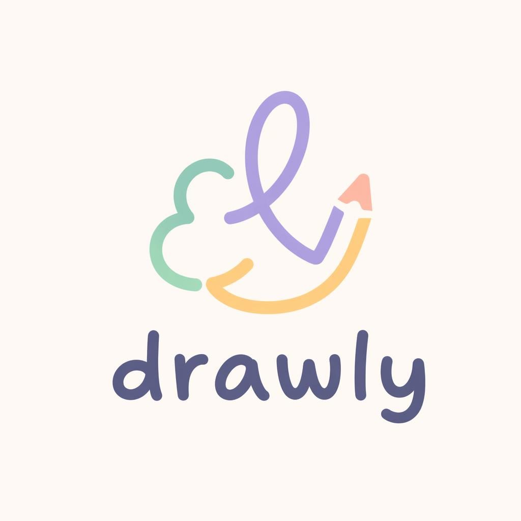 Centered abstract symbol logo for a tech SaaS brand, hand-drawn in soft pastel colors on a neutral square background.