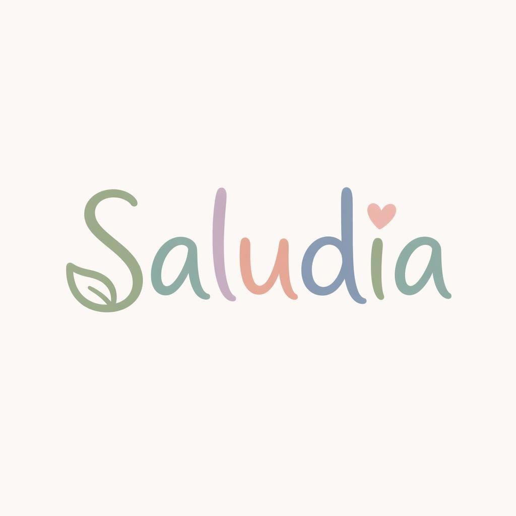 Logotipo tipográfico centrado, estilo orgánico dibujado a mano, colores pastel suaves y fondo neutro cuadrado.