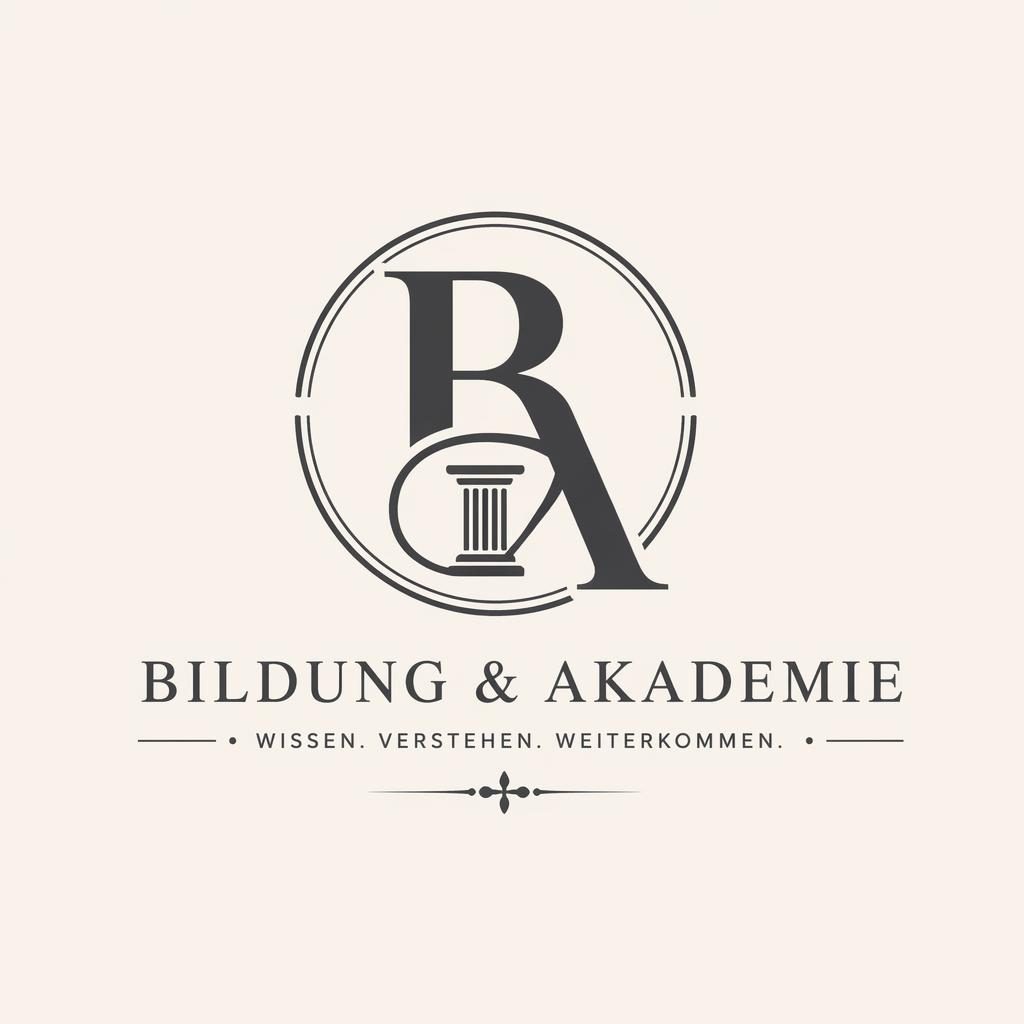 Zentriertes Lettermark-Logo für Bildung im Vintage-Retro-Stil, monochrom, elegant, auf neutralem Hintergrund