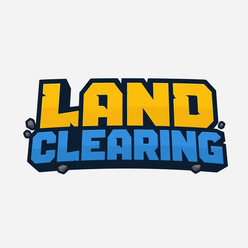 Centered industrial bold wordmark logo concept for a gaming brand on a neutral background with a playful primary palette.