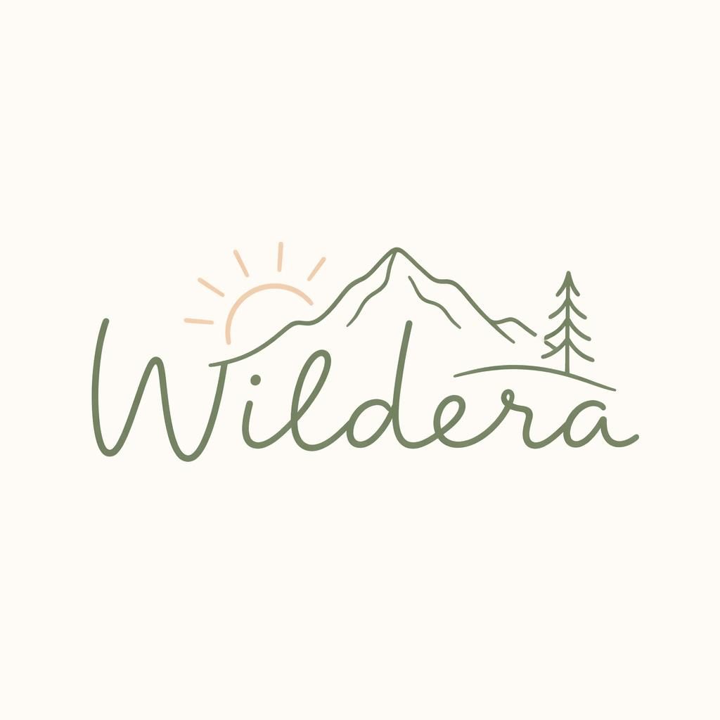 Centered hand-drawn wordmark logo in a soft pastel palette on a neutral background, clean vector-style line art.