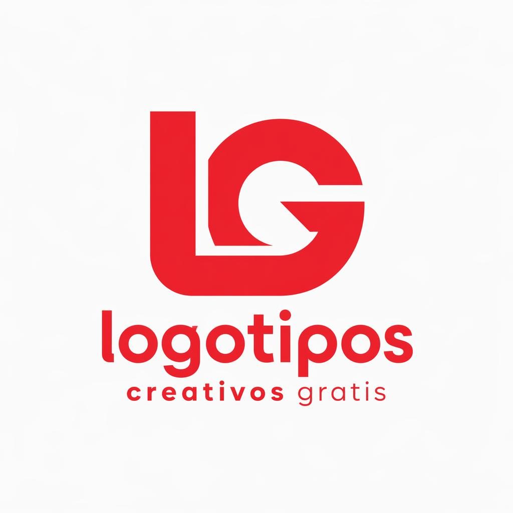 Concepto de logotipo lettermark geométrico en rojo y blanco, centrado sobre fondo neutro con estilo vectorial limpio