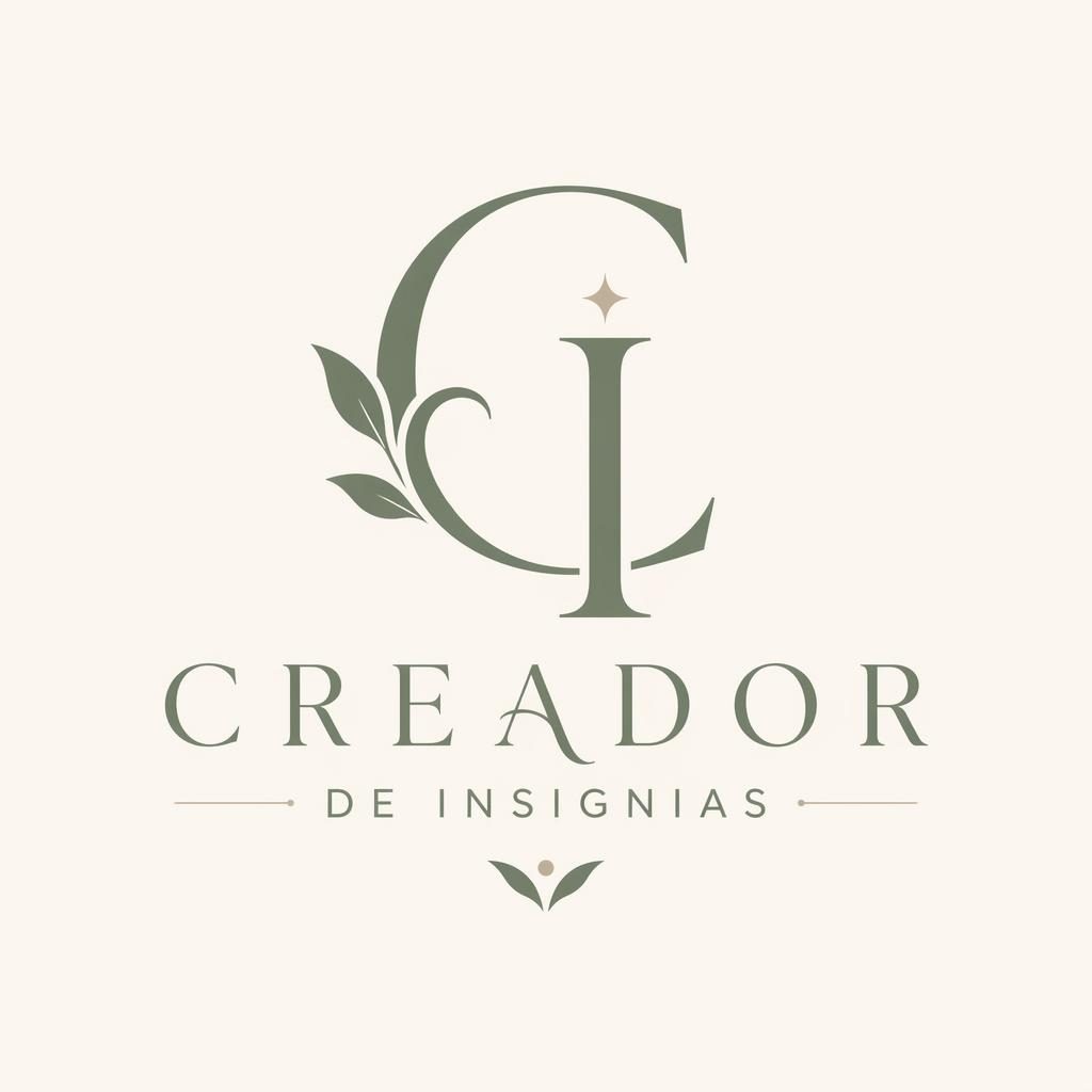 Concepto de logo lettermark con serif elegante en tonos salvia y crema, centrado sobre fondo neutro cuadrado.