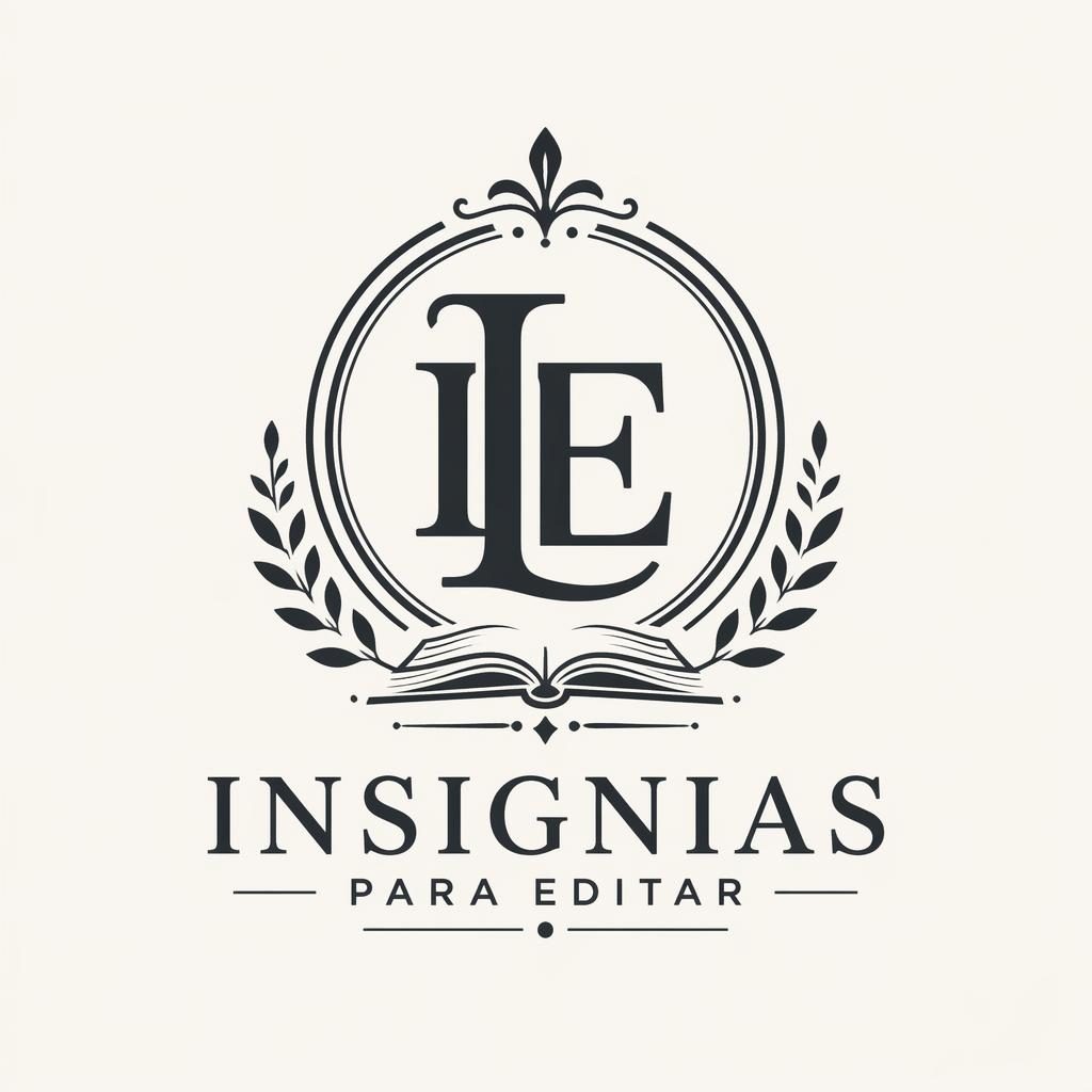 Logo monograma vintage en blanco y negro para insignias para editar, centrado sobre fondo neutro con tipografía elegante.