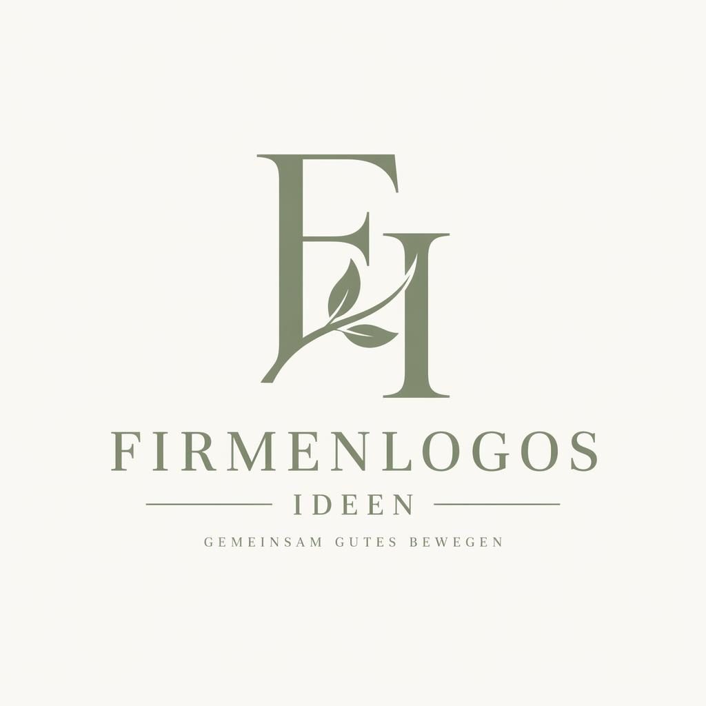 Zentriertes Lettermark-Logo in eleganter Serifenschrift, salbei- und cremefarben, auf neutralem Hintergrund