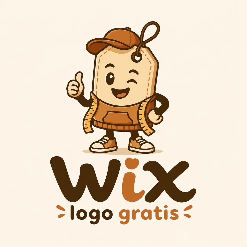 Logotipo vectorial cuadrado con mascota cartoon en tonos tierra, composición centrada y tipografía a juego sobre fondo neutro.