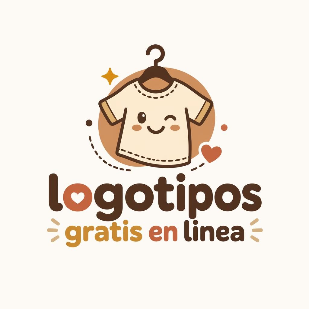 Logo vectorial centrado con icono y wordmark para logotipos gratis en linea, estilo cartoon en tonos tierra.