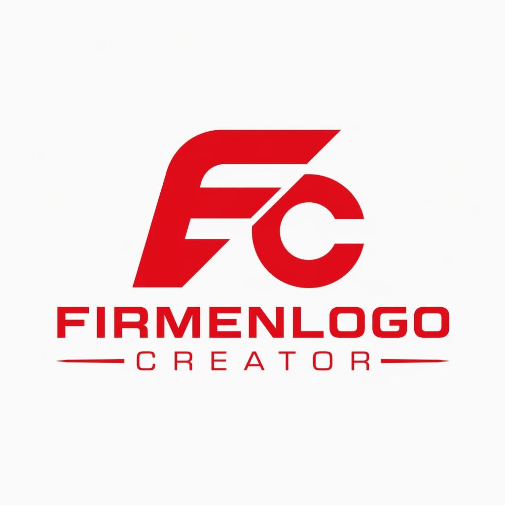 Geometrisches Lettermark-Logo in Rot und Weiß für Automotive, zentriert auf neutralem Hintergrund im Vektor-Look.