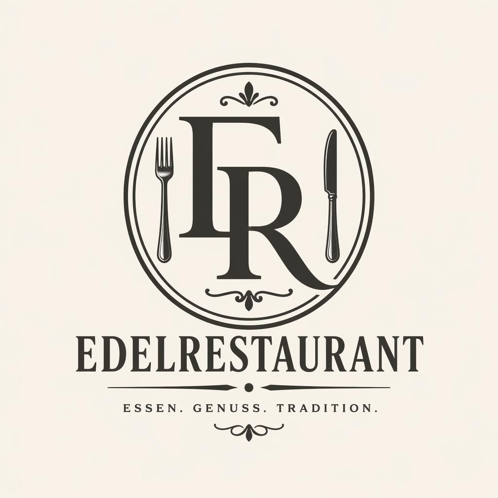 Zentriertes Lettermark-Logo im Vintage-Retro-Stil, monochrom und elegant, auf neutralem Hintergrund