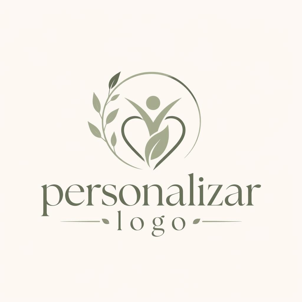 Concepto de logo cuadrado con wordmark serif e ícono, en tonos salvia y crema sobre fondo neutro centrado.