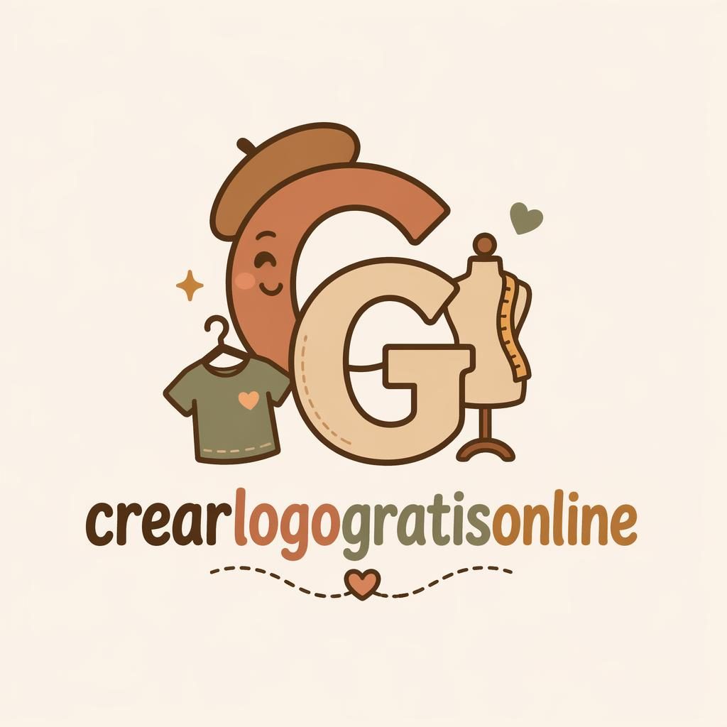 Logo monograma vectorial para crearlogogratisonline, estilo cartoon en tonos tierra, centrado sobre fondo neutro.