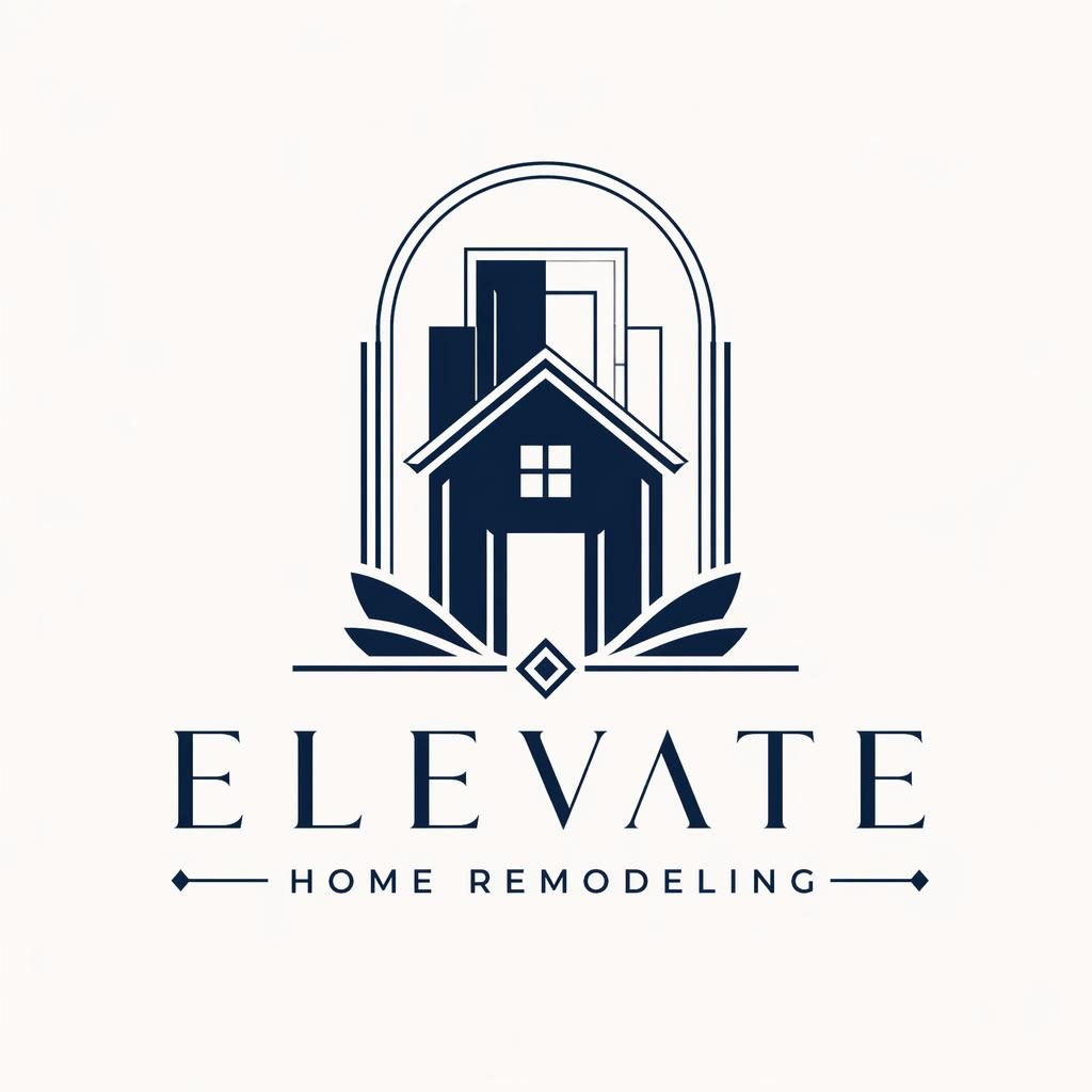 Centered art deco logo concept with wordmark and icon in navy and white on a neutral background, vector clean style.