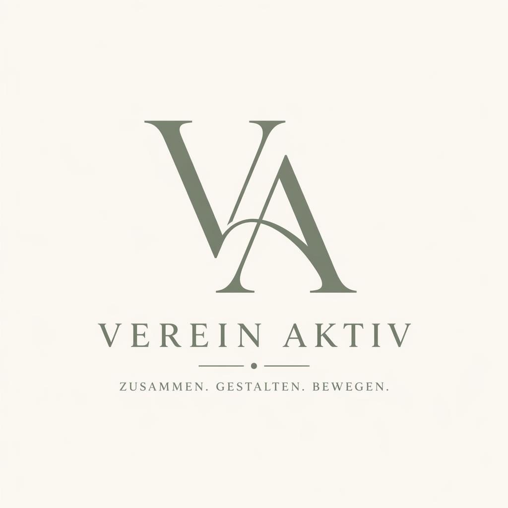 Zentriertes Lettermark-Logo in eleganter Serifenschrift, Salbei und Creme, auf neutralem Hintergrund im klaren Vektorstil.