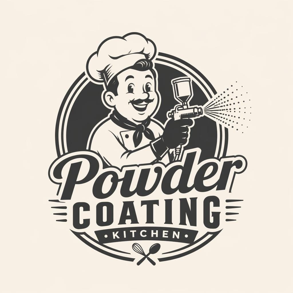 Vintage retro mascot logo concept for a restaurant, monochrome palette, centered on a neutral background with matching brand typography.