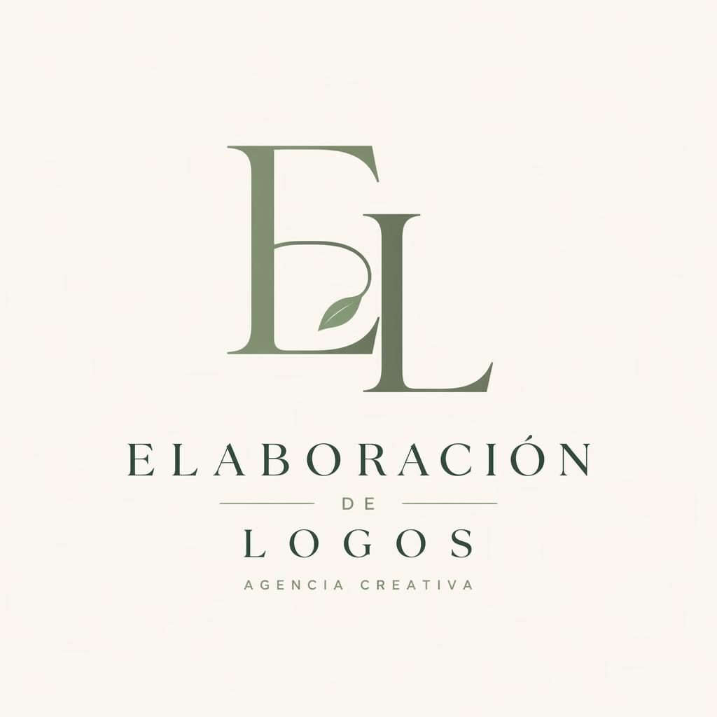 Concepto de logo lettermark con tipografía serif elegante en verde salvia y crema, centrado sobre fondo neutro.