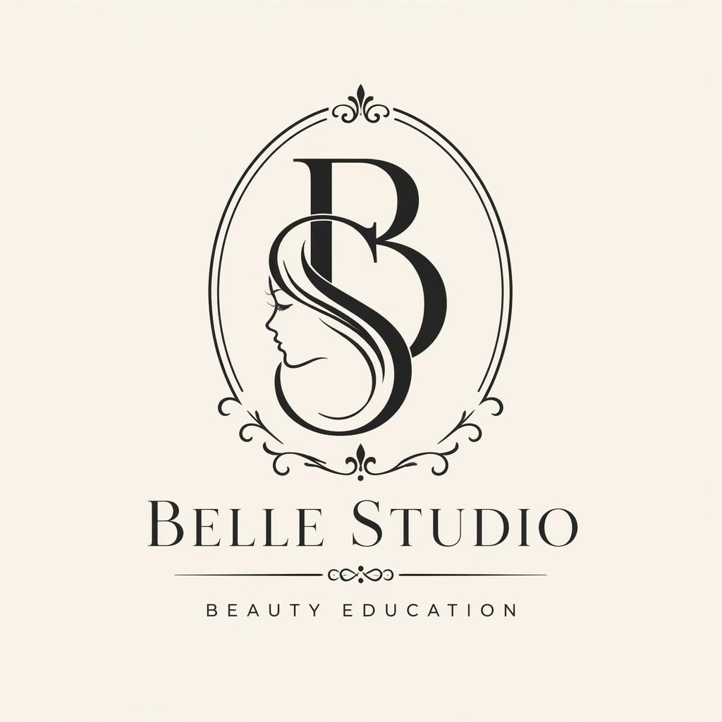 Centered vintage retro lettermark logo concept in monochrome on a neutral background, vector-clean and elegant.