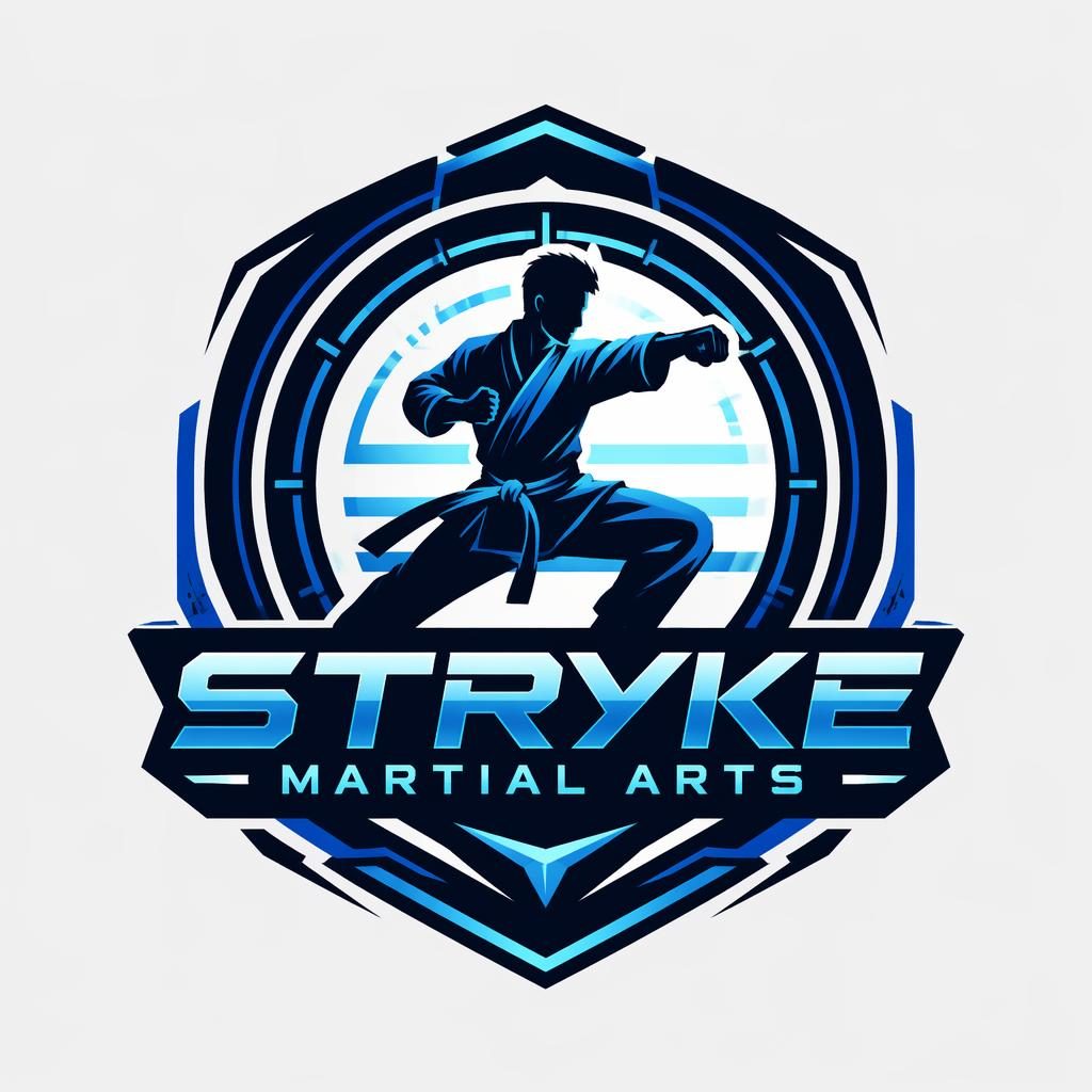 Centered futuristic blue and cyan emblem badge logo concept for automotive branding on a neutral background.
