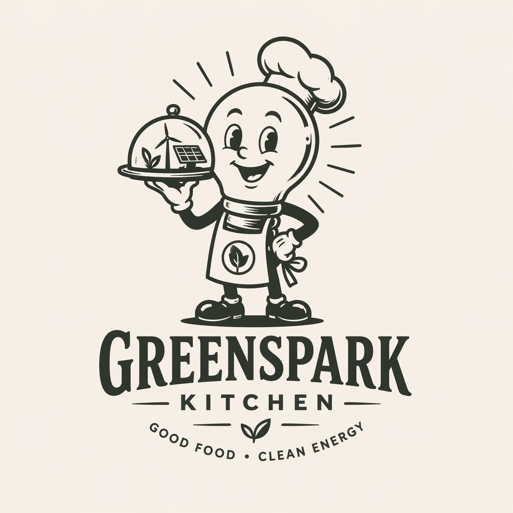 Vintage monochrome mascot logo concept for a food restaurant brand, centered on a neutral background with matching typography.