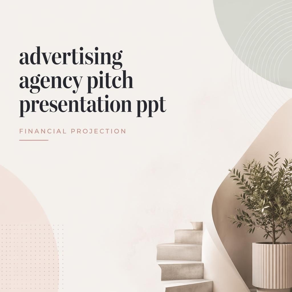 16:9 editorial-style financial projection slide with soft pastel palette, placeholder title, subtle pattern, and clean layout