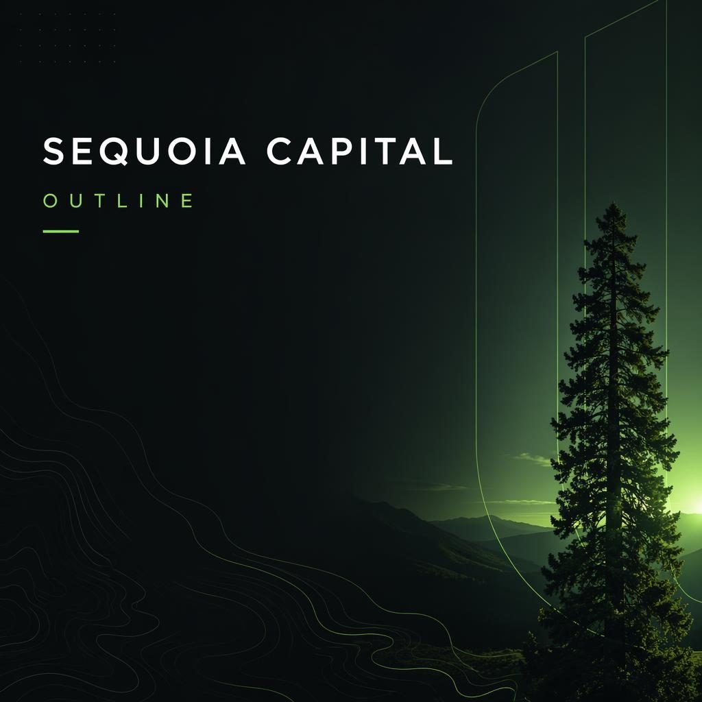 Dark mode investor pitch-deck slide with neon accents, clean placeholder title, and subtle climate-themed background pattern.