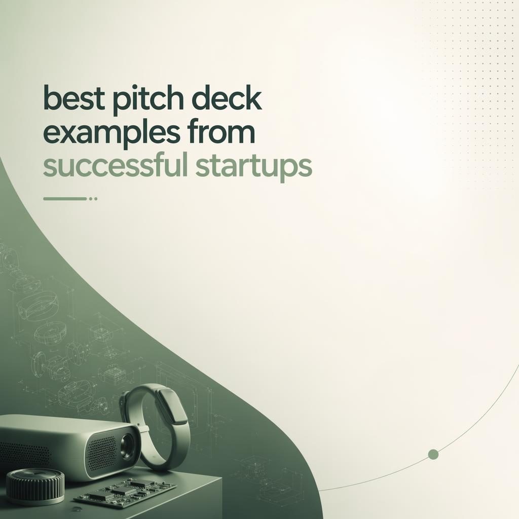16:9 investor pitch-deck demo slide with clean title placeholder, sage and ivory tech gradient, subtle pattern, and wide empty content area.