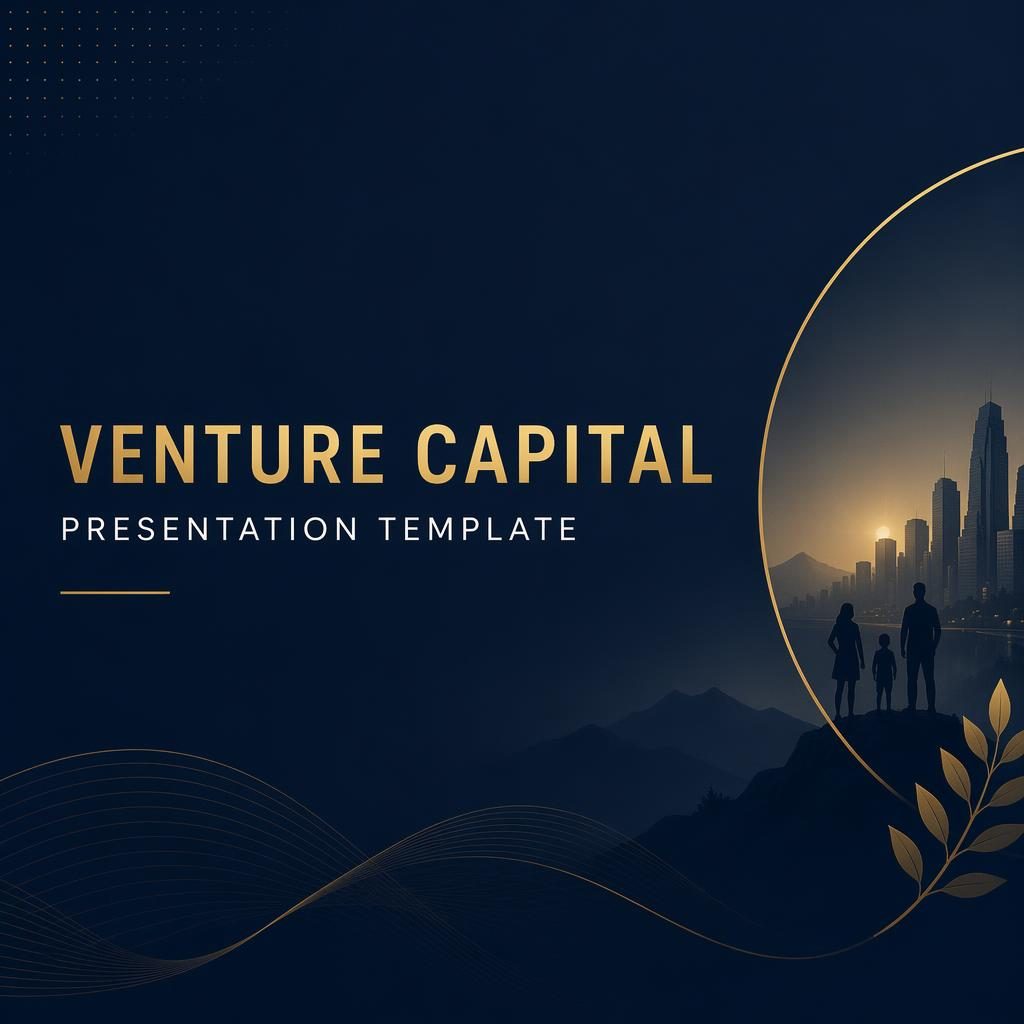 Dark navy and gold 16:9 section divider slide with clean title placeholder and subtle professional background pattern.