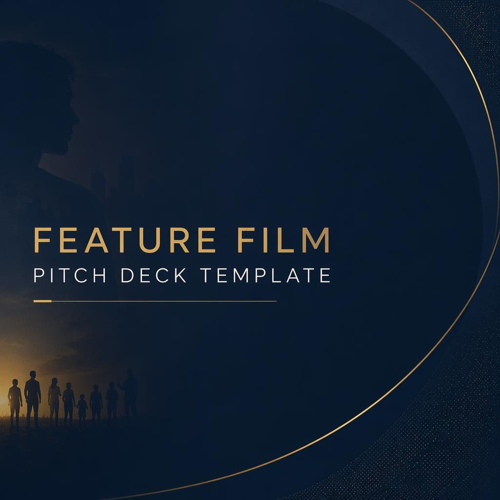 Dark navy and gold 16:9 title slide with clean placeholder typography and subtle professional background pattern