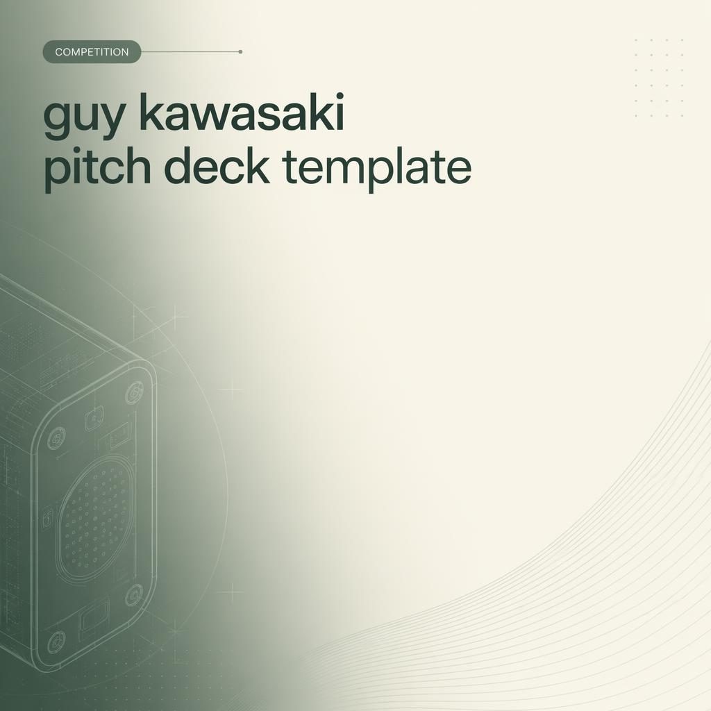 16:9 investor pitch deck competition slide in sage and ivory with tech gradient background, clean title placeholder, and subtle abstract pattern.