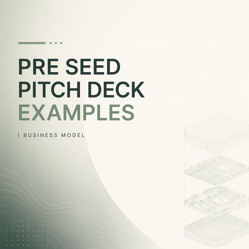 16:9 investor pitch deck business model slide in sage and ivory with tech gradient, subtle pattern, and clean placeholder title