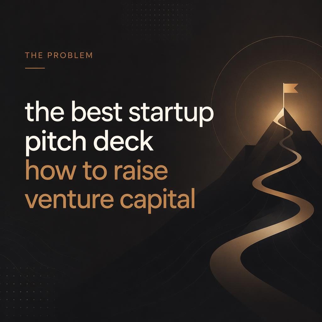 16:9 investor pitch-deck problem slide with warm boutique styling, clean title placeholder, subtle abstract pattern, and open space