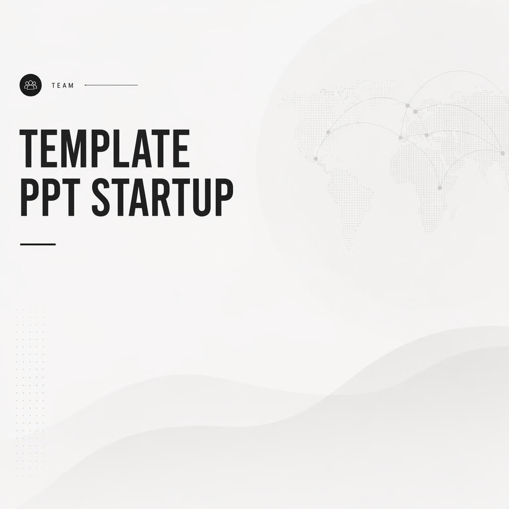 Minimalist Swiss-style team slide for a template ppt startup, monochrome 16:9 layout with placeholder title and subtle pattern