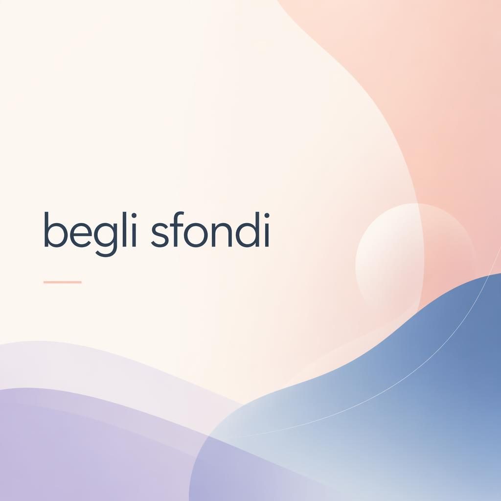 Slide 16:9 minimalista in stile svizzero con titolo segnaposto, forme astratte pastello e gradienti eleganti sovrapposti.