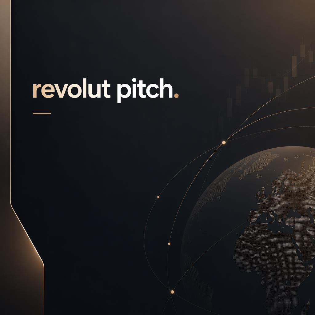 16:9 investor pitch-deck slide with clean placeholder title, warm boutique colors, subtle financial pattern, and ample negative space.