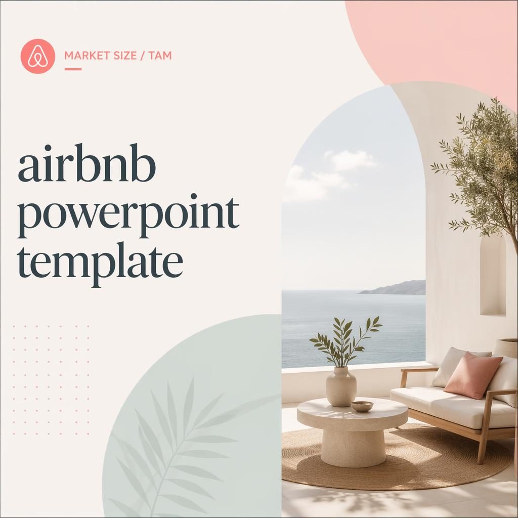 16:9 investor pitch deck slide with clean placeholder title, pastel editorial design, and subtle market size background pattern