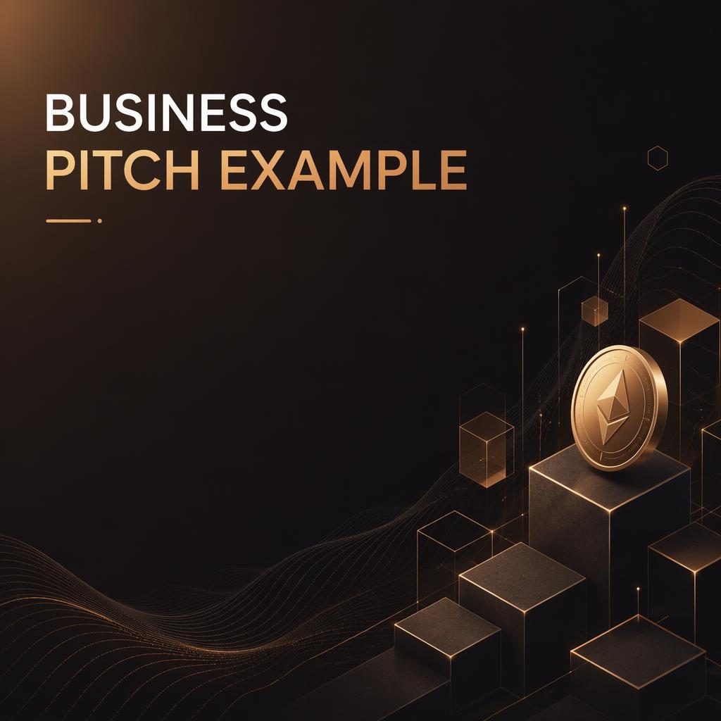 16:9 investor pitch-deck slide showing a web3 business model layout with warm boutique colors, subtle pattern, and clean placeholder title