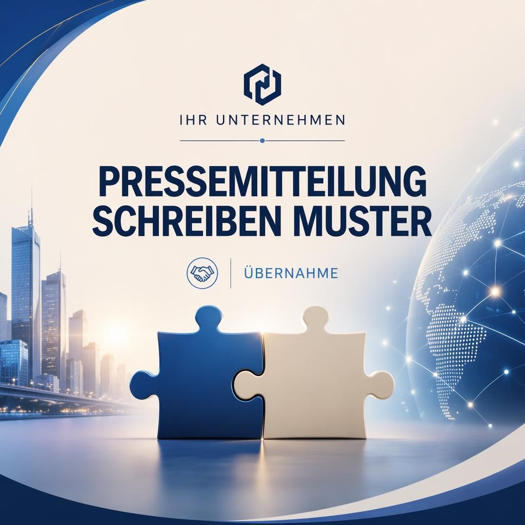 16:9 Headerbild zur Akquisition in Tech-Blau und Creme mit sauberer Typografie, Platzhalter-Firmenname und Headline