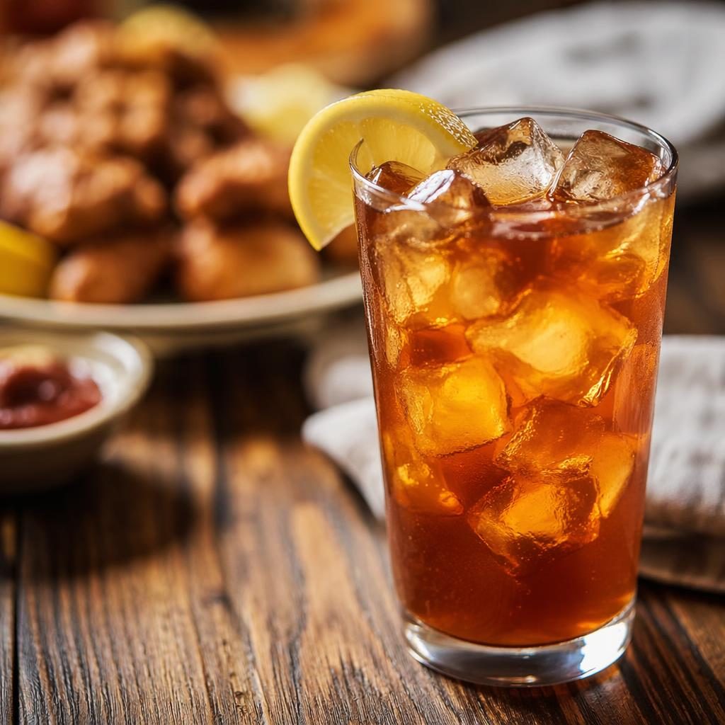 Close-up editorial beverage photography of a rustic American comfort drink in warm natural light with a blurred background.