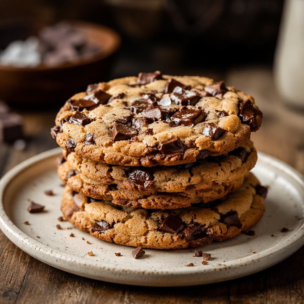 Straight-on editorial photo of Mediterranean-style cookies on minimal plating in soft natural light with a blurred background.