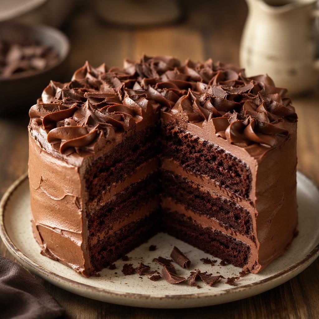 Close-up editorial photo of a plated cake slice in warm natural light with sharp focus and a softly blurred background.