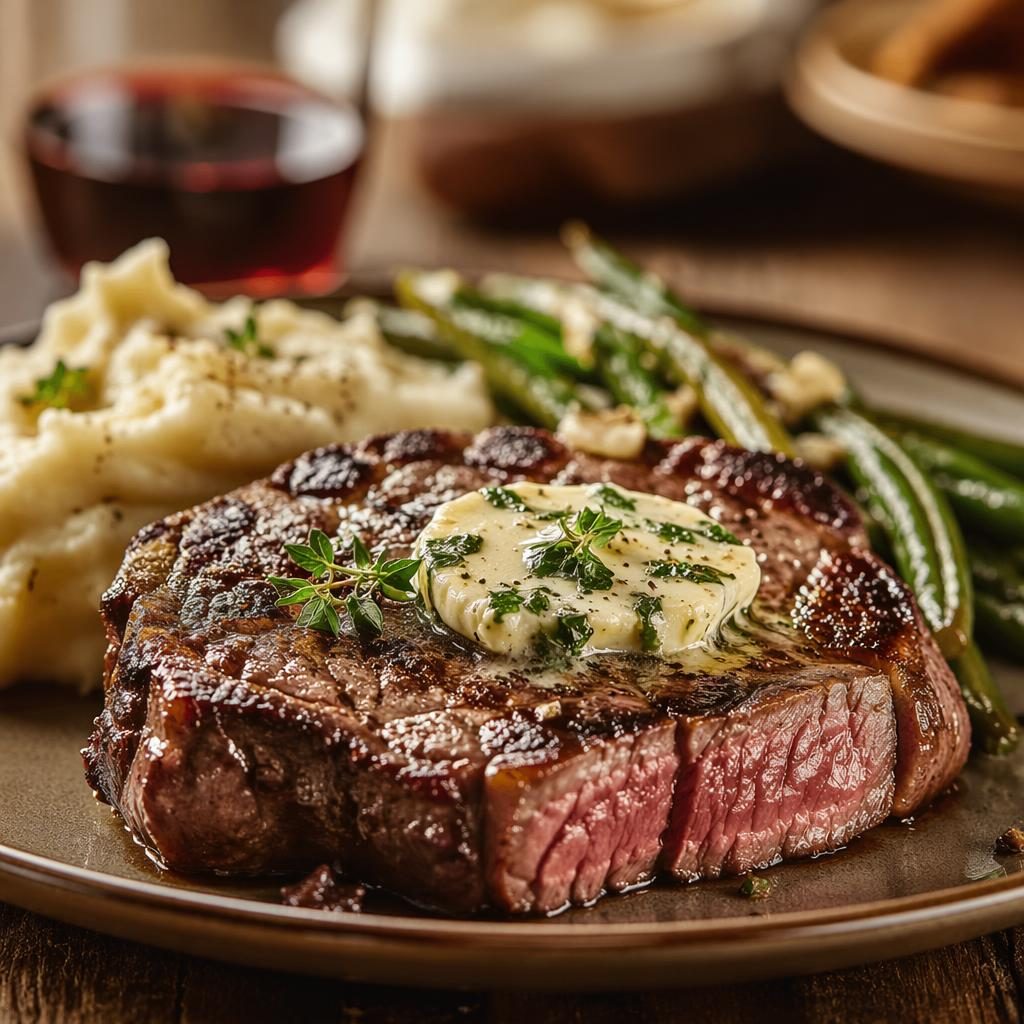 Gros plan macro d’un plat de comfort food américain, dressage haut de gamme, lumière naturelle chaude et fond flou.