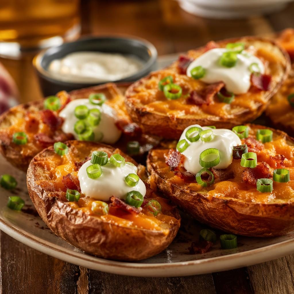 Primer plano macro de entrantes y aperitivos de estilo americano con emplatado rústico, luz natural cálida y fondo desenfocado.