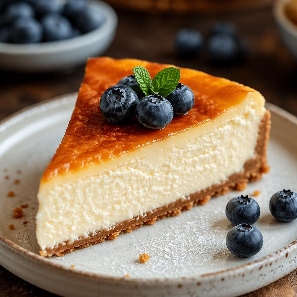 Close-up macro photo of a flaky bakery pastry on a classic ceramic plate in warm natural light with blurred background.